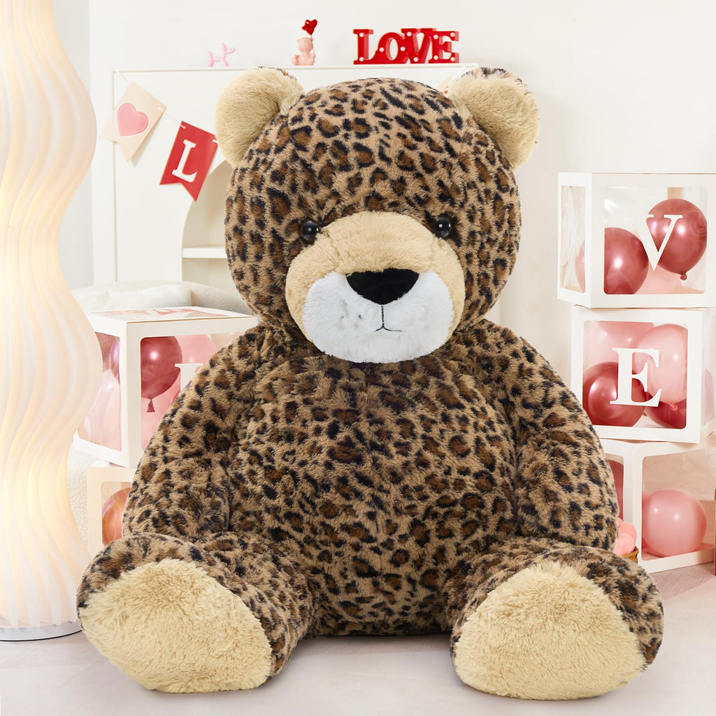 MaoGoLan 51" Giant Cheetah Stuffed Animal Plush Toy, Large Leopard Stuffed Animal Plush Pillow for Girlfriend Boyfriend Kids, Super Soft Cheetah Stuffy Gift for Valentines Birthday Baby Shower Decor
