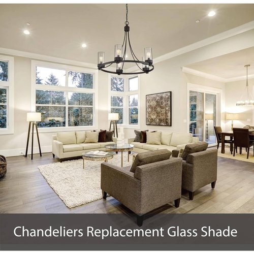 Aspen Creative 23657-61-1,Clear Seeded Glass Shade For Lighting fixture/Vanity Light/Wall Light/Pendent,Size:4-7/8"D x6"H