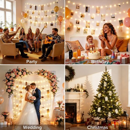 JMEXSUSS Fairy Lights - 33Ft 100LED Photo Clips String Light with Timer | Perfect for Bedroom & Party Decor