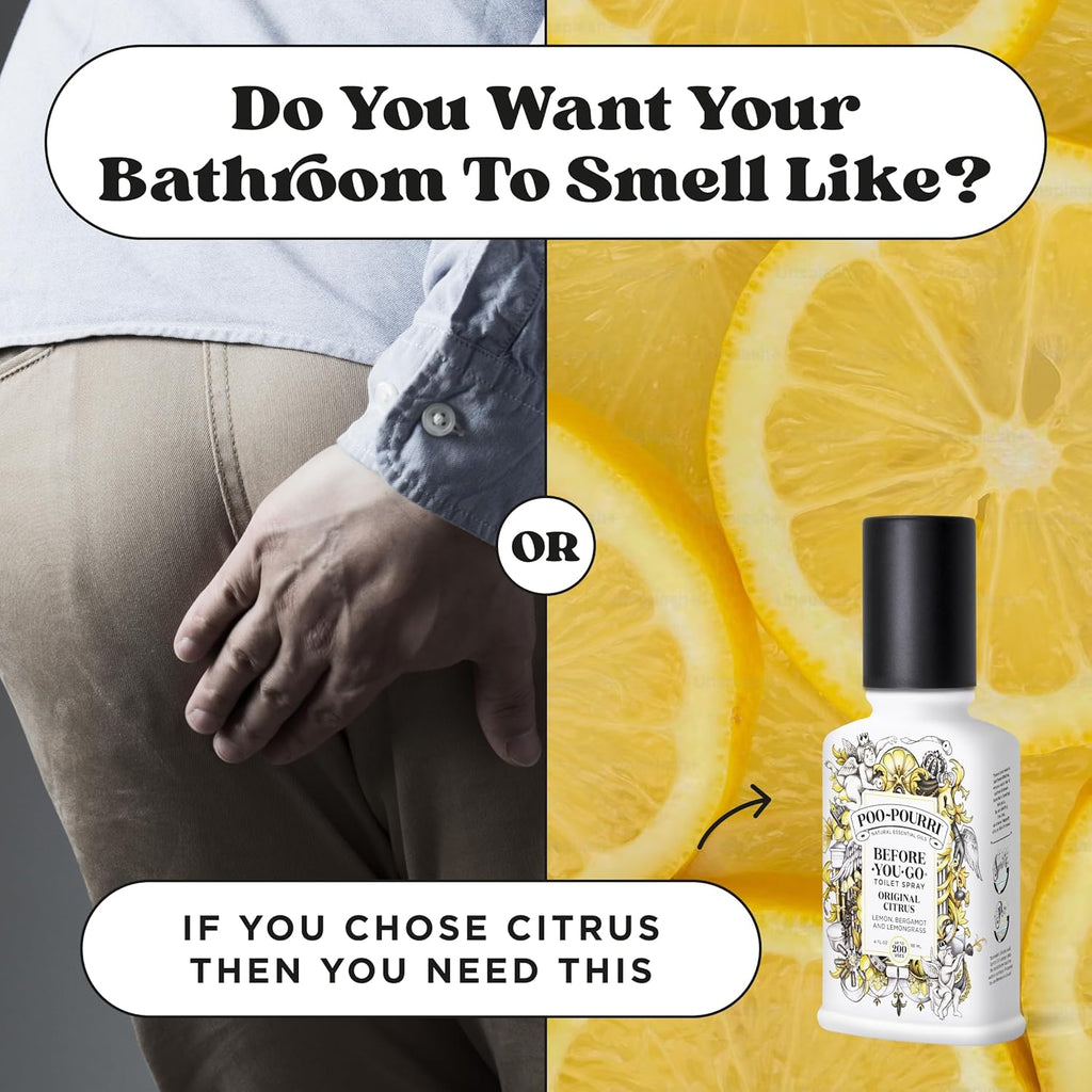 Poo-Pourri Toilet Spray - Original Citrus Scent, Plant-Based Odor Eliminator | 4 Fl Oz, Up to 200 Uses
