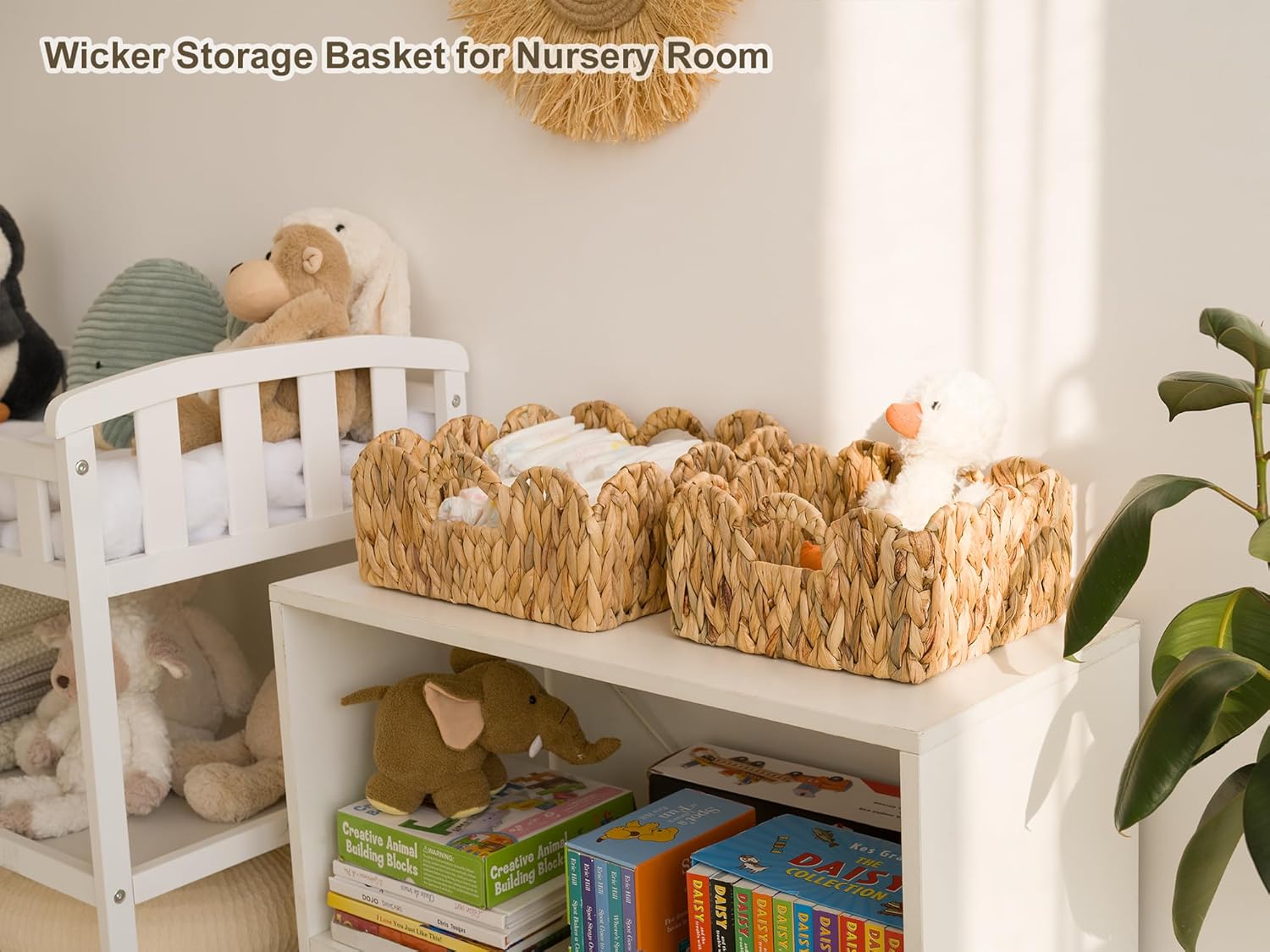 StorageWorks Woven Wicker Baskets - Stylish Organizing Solution with Handles | Set of 2
