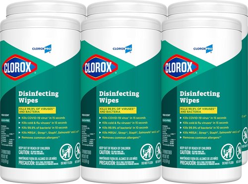 CloroxPro Disinfecting Wipes - Fresh Scent, 75 Count, Pack of 6 for Effective Cleaning
