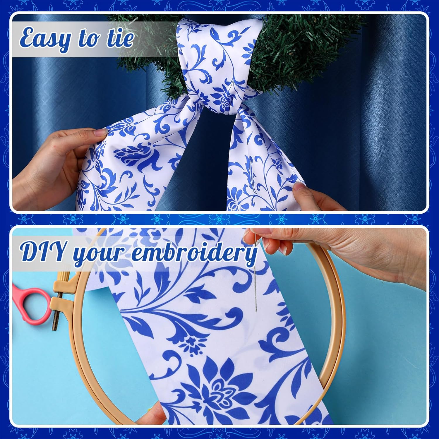 VitalCozy Nutcracker Wreath Sash - Elegant Satin Ribbon for Monogrammed Holiday Decor | Indoor/Outdoor Use