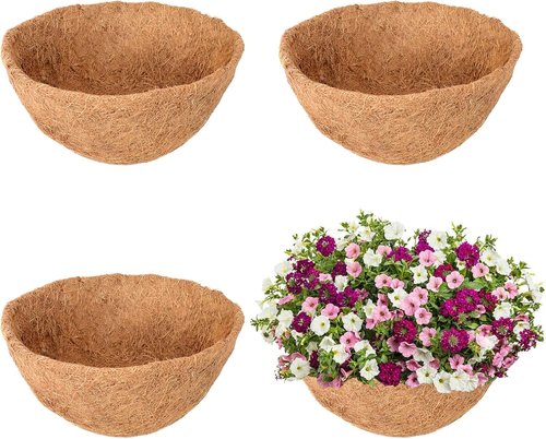 Legigo 8-Inch Coco Fiber Hanging Basket Liners - 100% Natural Round Replacement for Flowers & Vegetables