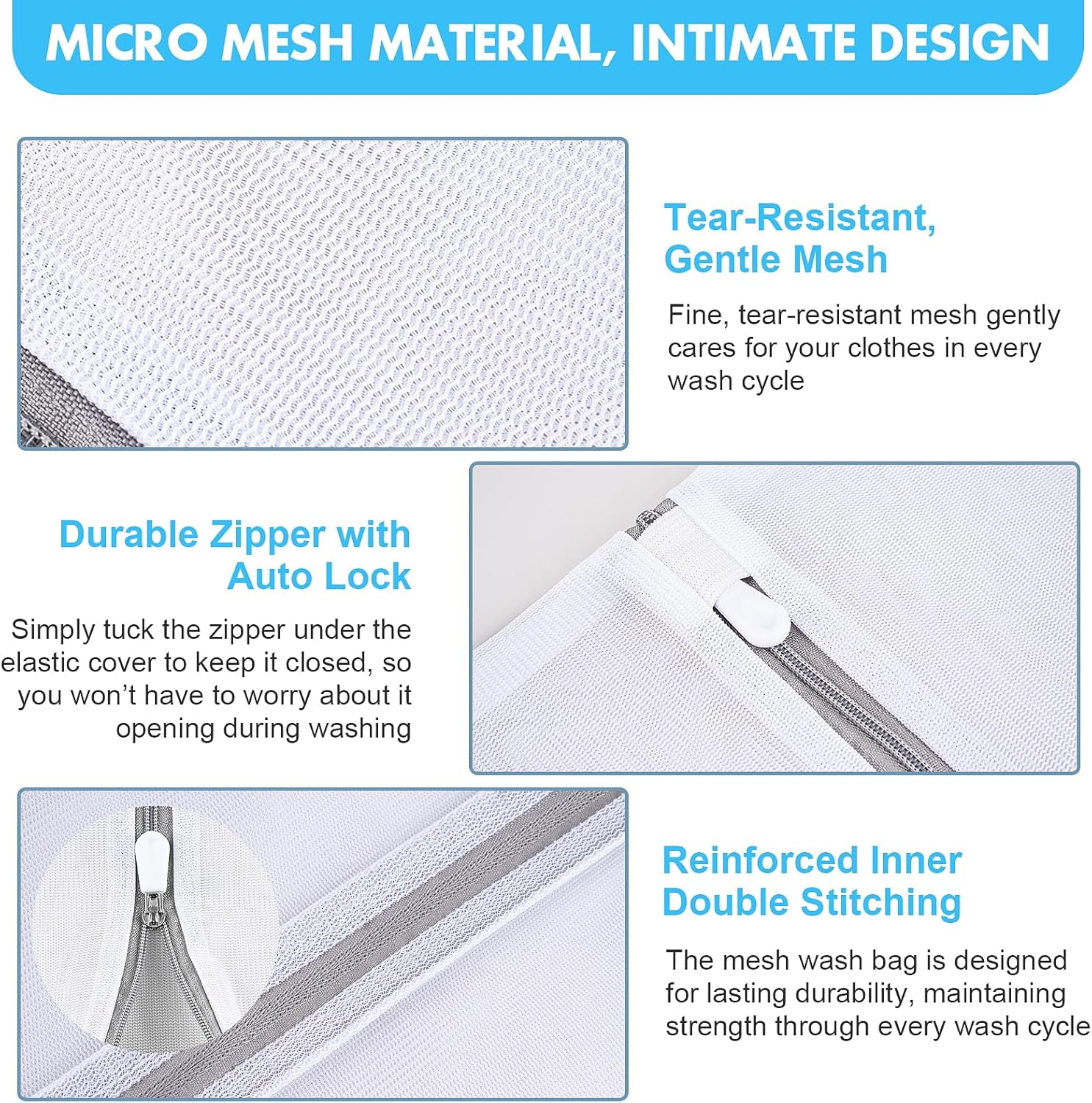 Mesh Laundry Bags by [Brand Name] - Durable Delicate Wash Bags | 3 Sizes (Large, Medium, Small) for Gentle Cleaning