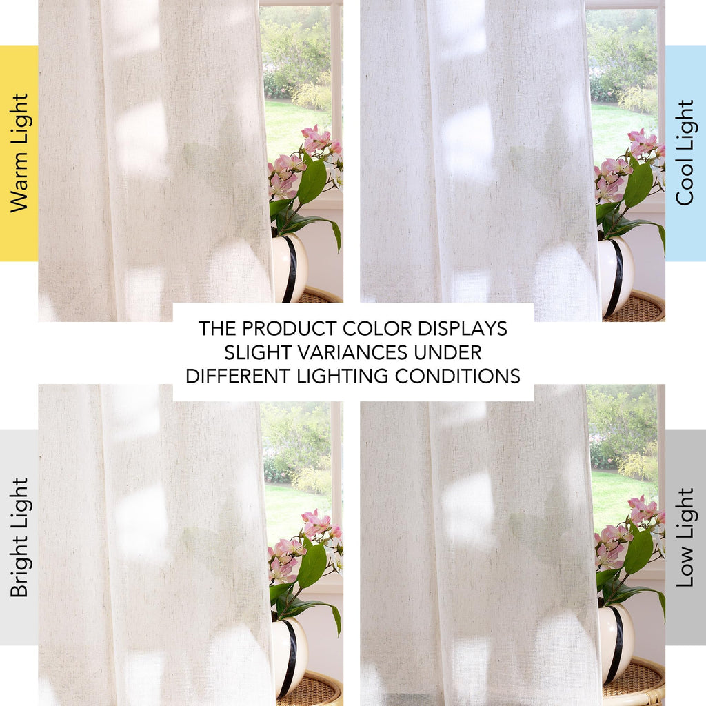 NICETOWN Linen Door Curtains for Boho Farmhouse Sliding Patio Door, Cream, 30 x 72 Inch for Glass Window, Top Bottom Rod Pocket Shades, 1 Panel