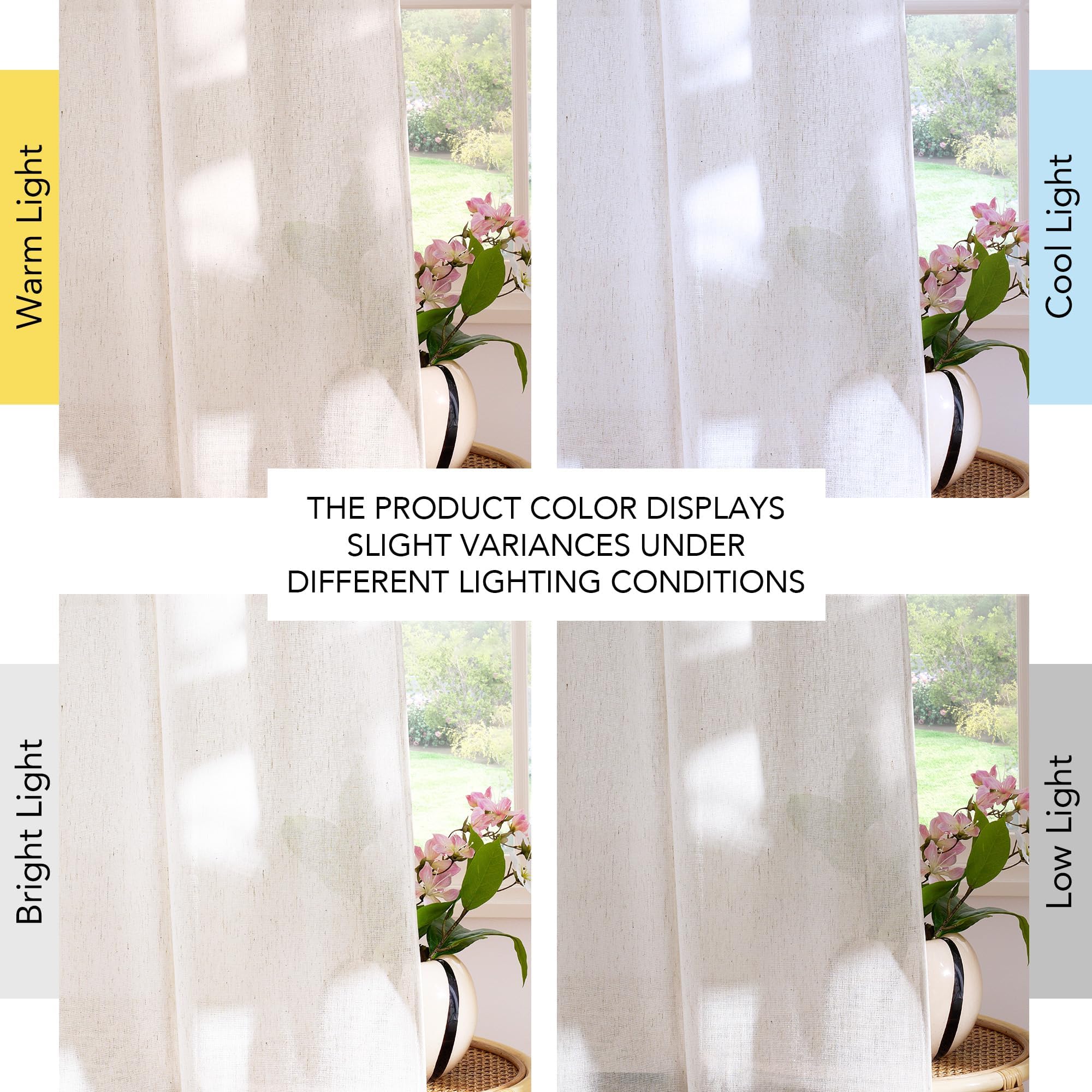 NICETOWN Linen Door Curtains for Boho Farmhouse Sliding Patio Door, Cream, 30 x 72 Inch for Glass Window, Top Bottom Rod Pocket Shades, 1 Panel