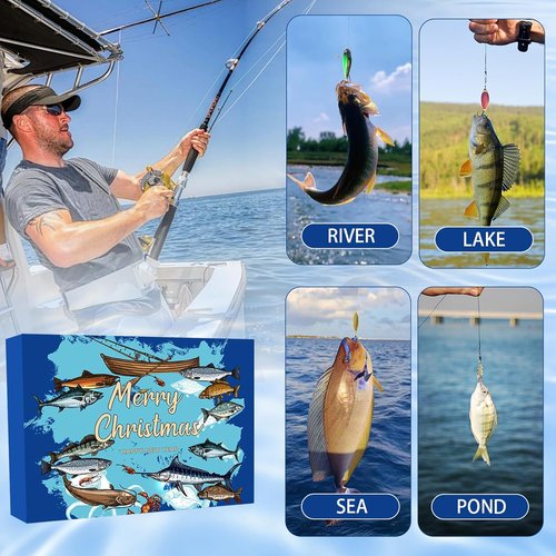 Fishing Advent Calendar 2025 | 24 Days of Premium Fishing Lures - Perfect Gift for Dads and Young Anglers