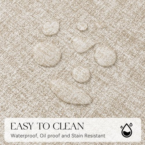 MOSAYT Faux Leather Placemats Set of 6, Heat Resistant Wipeable Washable Vinyl Place Mats with Coasters, Waterproof Oil Proof Table Mats for Kitchen Dining Party Indoor Outdoor, 12" x 17", Beige