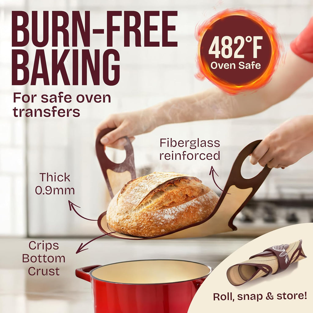 Superbaking Sourdough Starter Kit - 9" Round Banneton Bread Proofing Basket Set with Silicone Sling