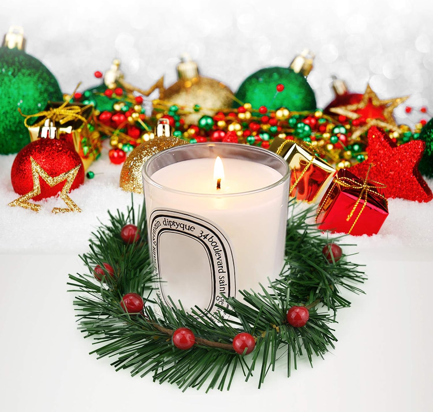 Lystaii Christmas Candle Rings - 10pcs Red Artificial Berry Wreaths for Holiday Table Decor | Large Size