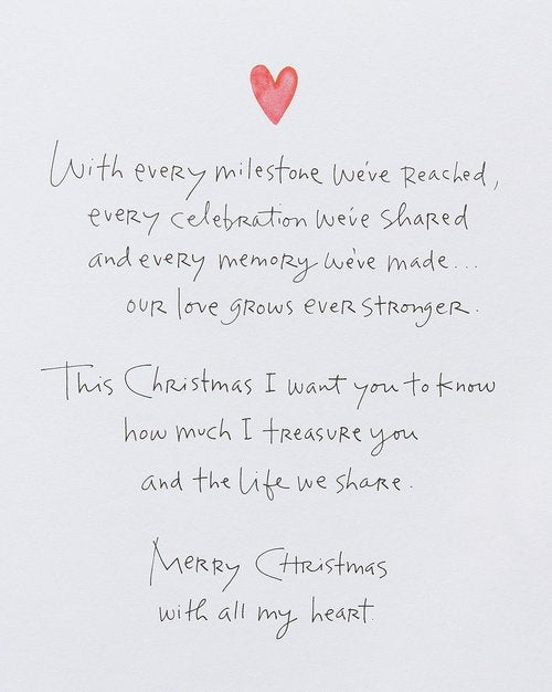 American Greetings Christmas Card - Romantic Holiday Greeting for Husband | I Treasure You Design