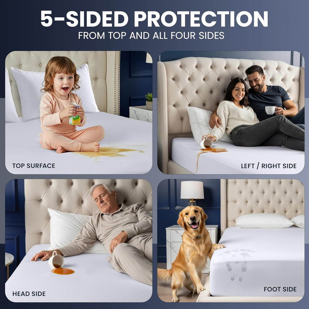 Utopia Bedding Waterproof Twin Mattress Protector - Premium Breathable Fitted Cover (White)