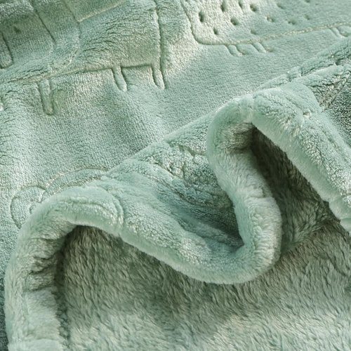 BORITAR Baby Blanket - Ultra Soft Fleece for Infants & Toddlers | Lightweight Animal Design, 30x40 Inch, Sage Green