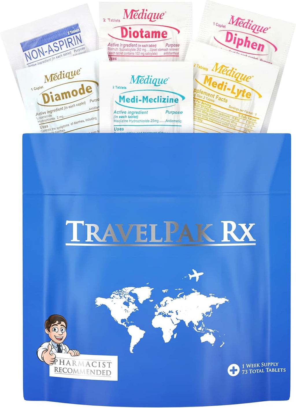 Skiennix Travel Essentials Medicine Kit - TSA-Approved Over-The-Counter Packets for Travel & Camping