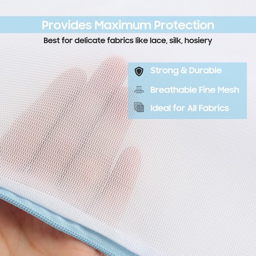4 Pcs Large Mesh Laundry Bags for Delicates Intimates Lingerie with Zipper 2 Pcs 24” x 24”, 2 Pcs 20” x 24”