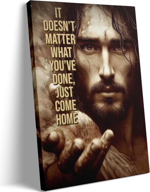 Jesus Christ Canvas Wall Art - Inspiring Spiritual Painting for Home, Office & Church Decor
