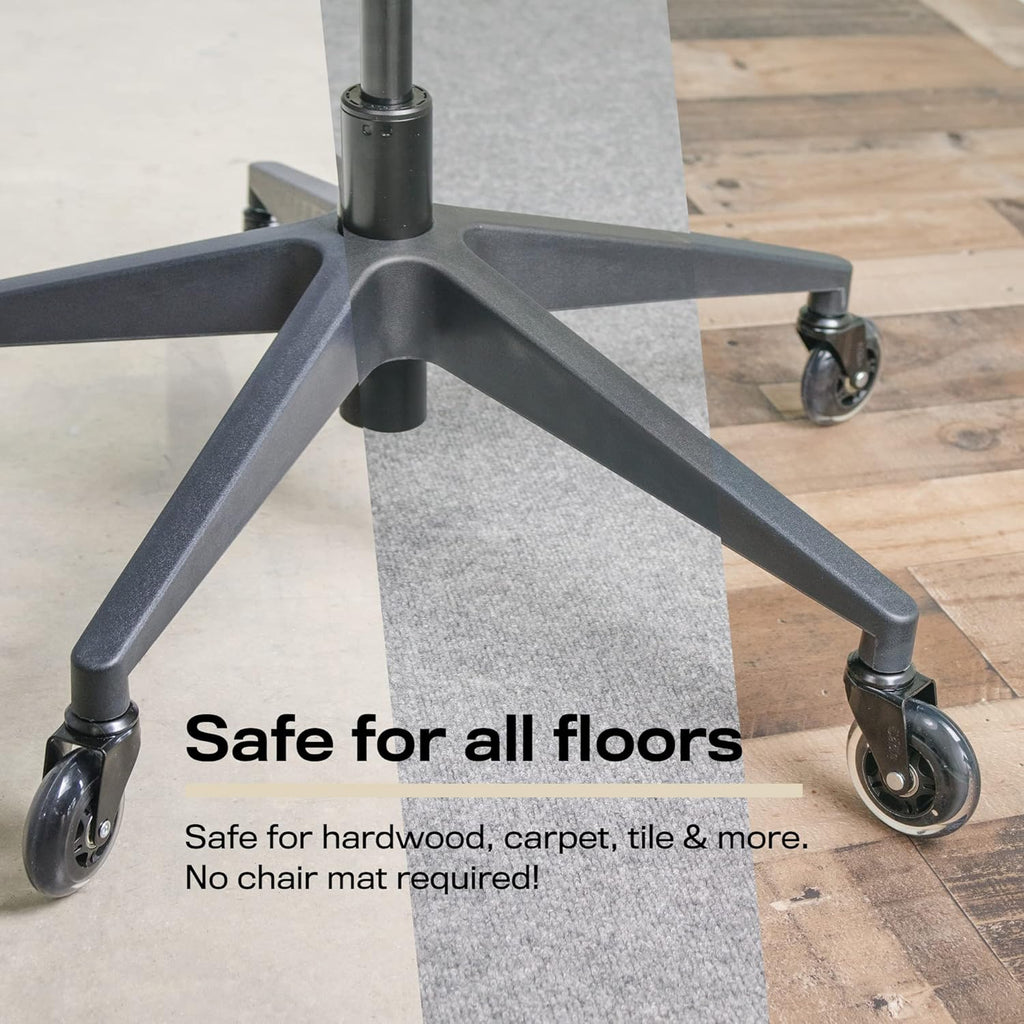Office Oasis Rollerblade Office Chair Wheels - Smooth & Quiet Casters for Hardwood & Carpet - Set of 5