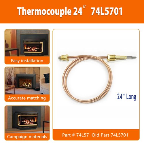ActyGo Replacement Gas Fireplace Thermocouple 24”74L5701 Fits Lennox Elite Gas Stoves EDV3530CNM EDV3530CNM-B EDV3530CPM EDV4035CNM