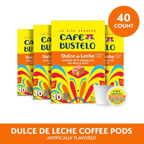 Café Bustelo Coffee Pods - Dulce de Leche Flavor, Single Serve, 10 Count (Pack of 6)