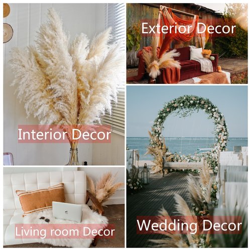 20pcs 40'' Pampas Grass Tall Decor - Pompas Floral, Tall Pampas Grass for Floor Vases, Living Room Floor, Floor Plants, Plumas para, and Grass Wall Decor
