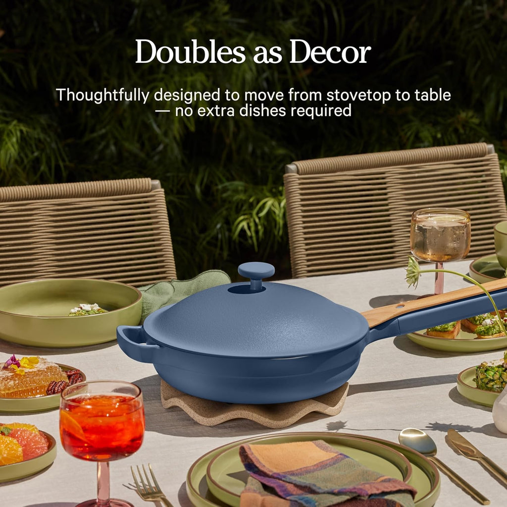 Our Place Always Pan 2.0 - 10.5” Nonstick Ceramic Cookware | Toxin-Free & Versatile 10-in-1 Design | Safe for All Cooktops & Ovens | Blue Salt