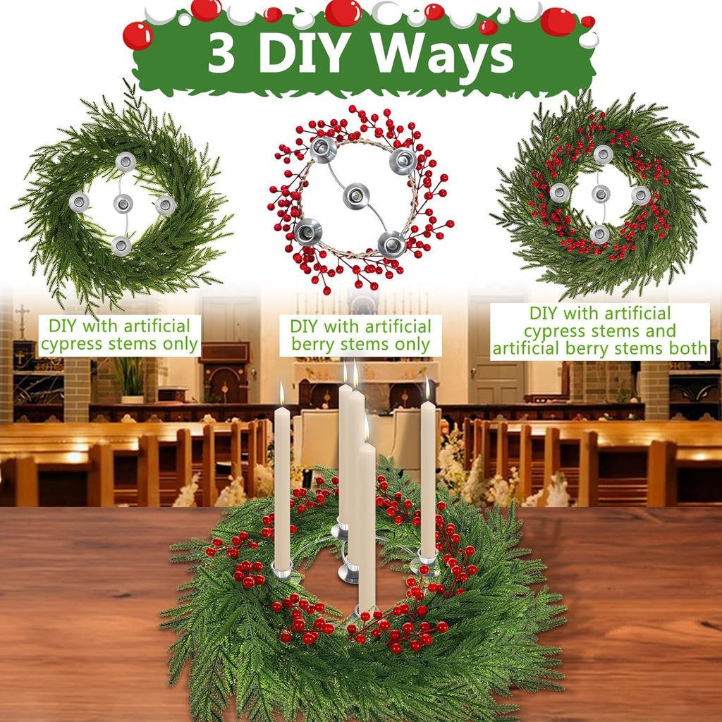Skiennix Christmas Advent Wreath Ring Set - 5 Candle Holders for Traditional Holiday Decor | Home & Church Centerpiece