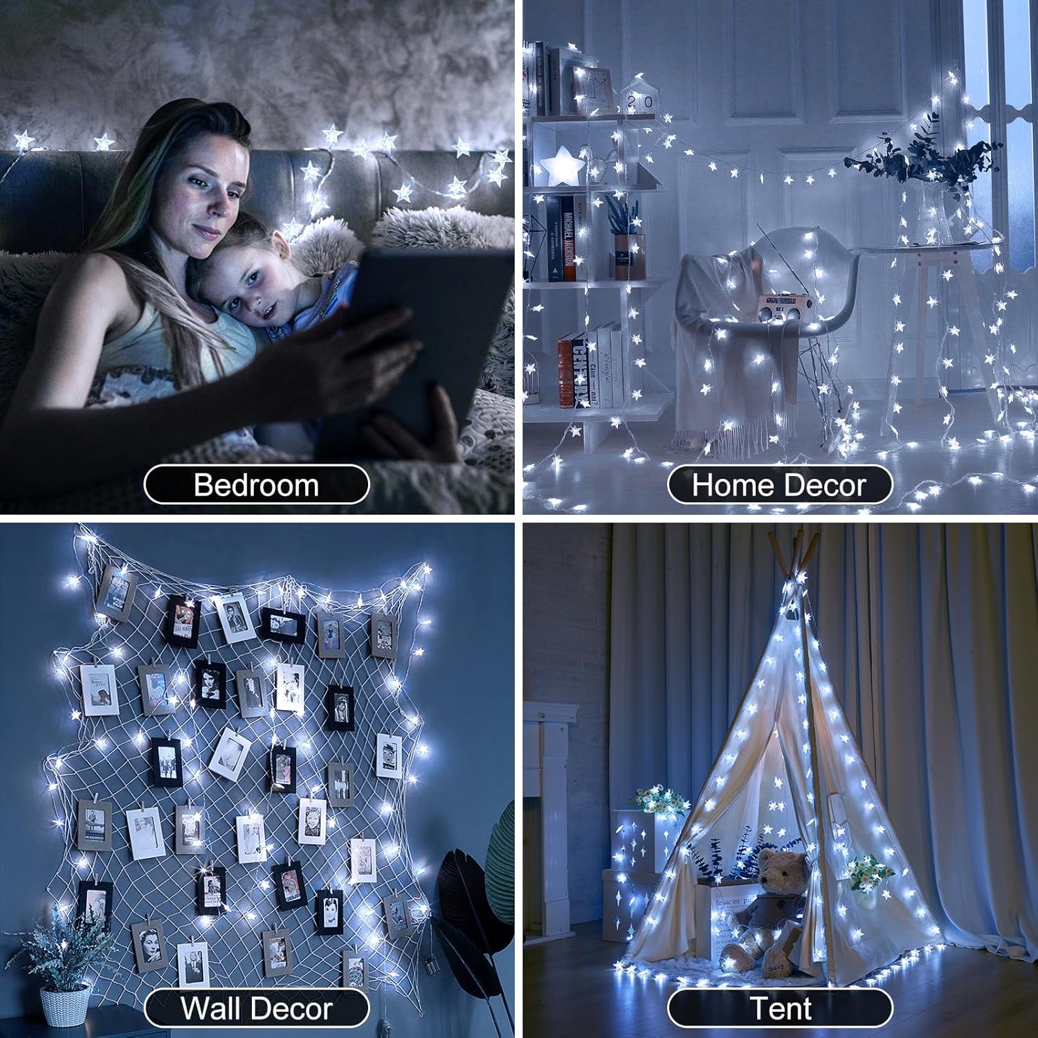 Star String Lights - 33 Ft 100 LED Waterproof Fairy Lights with Remote & Timer | 8 Modes for Bedroom & Patio