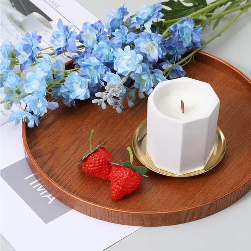 2 Pack 4 Inch Gold Round Serving Trays, Stainless Steel Decorative Jewelry Tray Vanity Tray Candle Drink Plate Small Storage Organizer Trays for Bathroom Candle, Perfume, Countertop