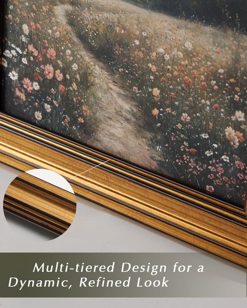 HUARCEY Vintage Gold Framed Wall Art - Nature Landscape Painting for Living Room & Bedroom Decor