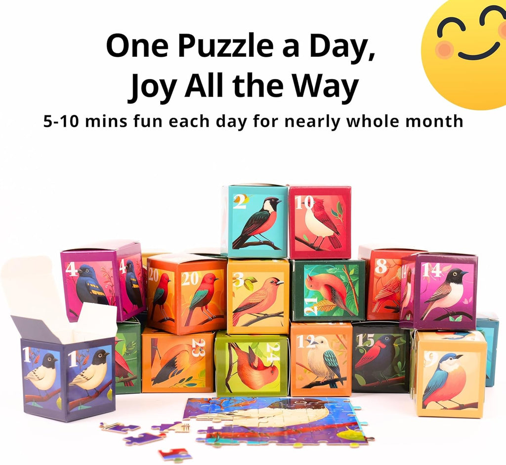 Rokt&Razo Mini Daily Puzzles - 24 Individual 1000-Piece Advent Calendar | Family Fun for All Ages, 27.5 x 19.7 in