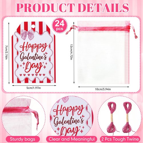 Ferrochef 24 Set Galentine Day Gift Heart Shaped Shot Glasses Set 1.5 oz Plastic Drinking Cups with Galentine Greeting Cards for Valentines Friendship Women Party Favors(Fuchsia)