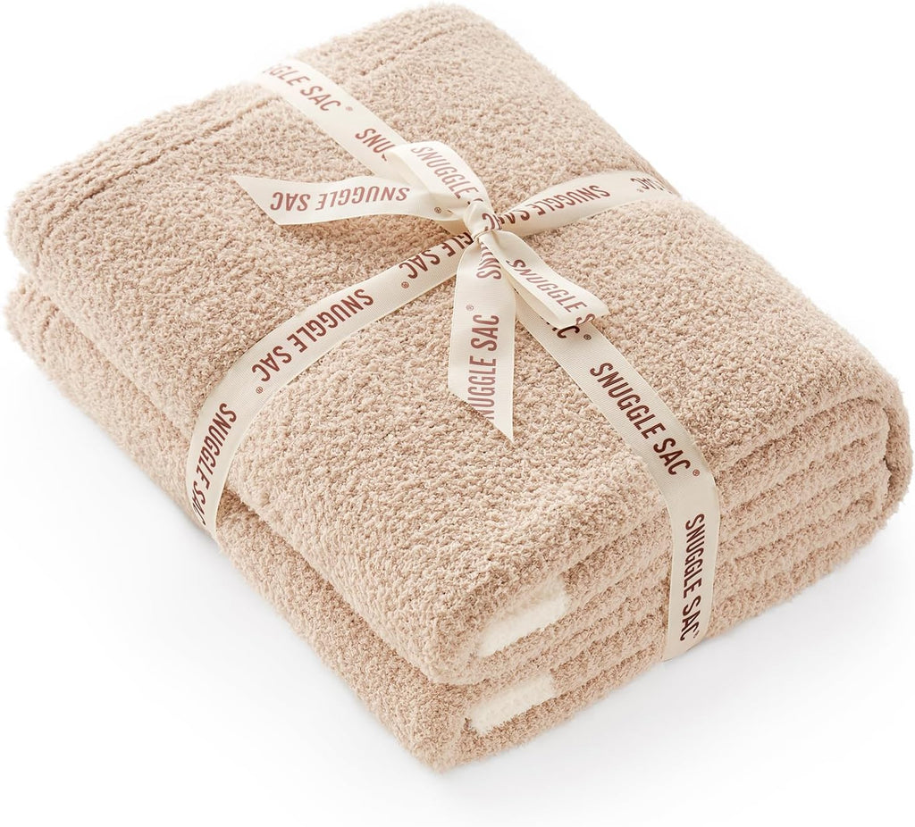 Snuggle Sac Ultra Soft Throw Blanket - Reversible Microfiber Cozy Blanket for Couch & Bed | 50x60 Inches