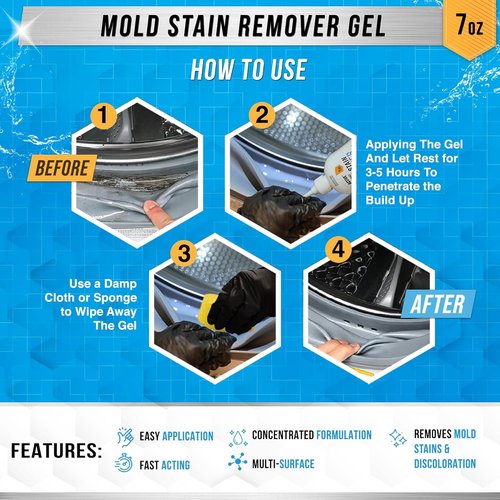 ACTIVE Mold Stain Remover - Powerful 7oz Gel & 32oz Jetted Tub Cleaning Solution for Deep Clean