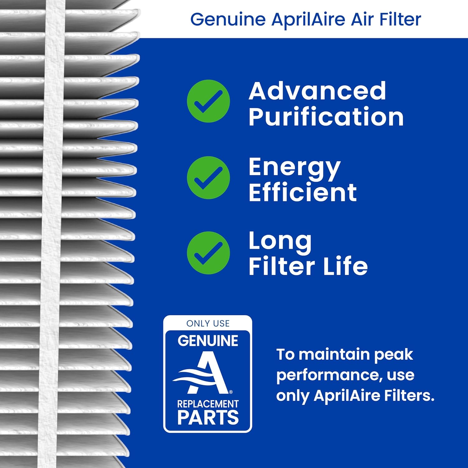 AprilAire 413 Replacement Air Filter - MERV 13 for Whole House Purifiers | 16x25x4 (Single Pack)