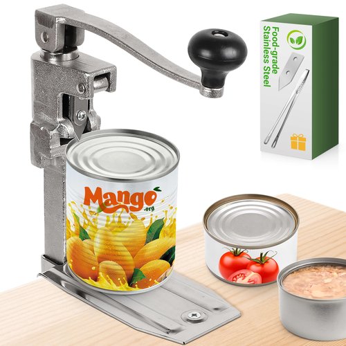 Commercial Can Opener for #10 Cans- Industrial Can Opener for Cans Up to 11”Tall, Heavy Duty Manual Can Openers with Plated Steel Base & Food-grade Blade, Ideal for High-volume Commercial Kitchens