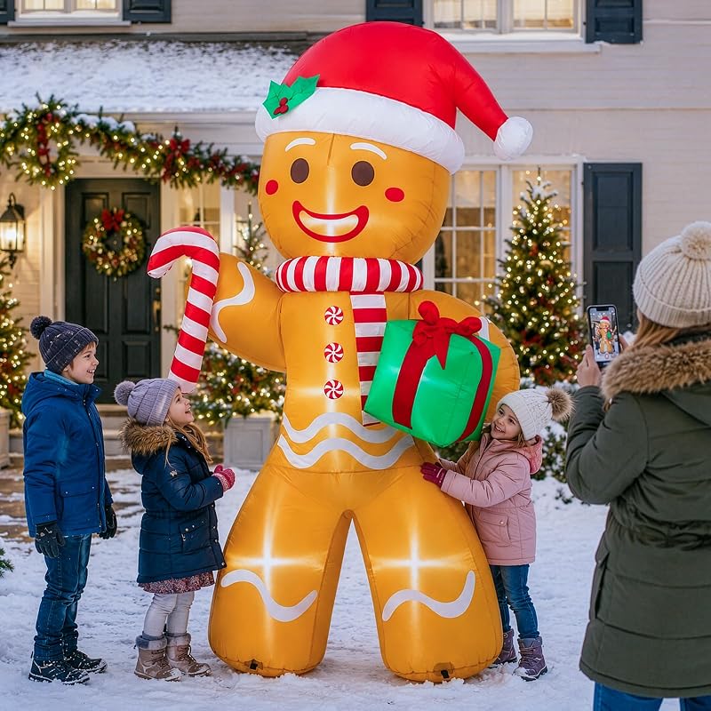 OurWarm 8FT Gingerbread Christmas Inflatable for Outdoor Yard — Variation: 8FT Gingerbread