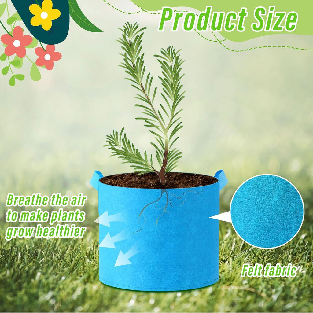 Ziliny 24 Pcs Multicolor Fabric Grow Bags - Thickened Non-Woven Planters with Handles | 5 Gallon Size