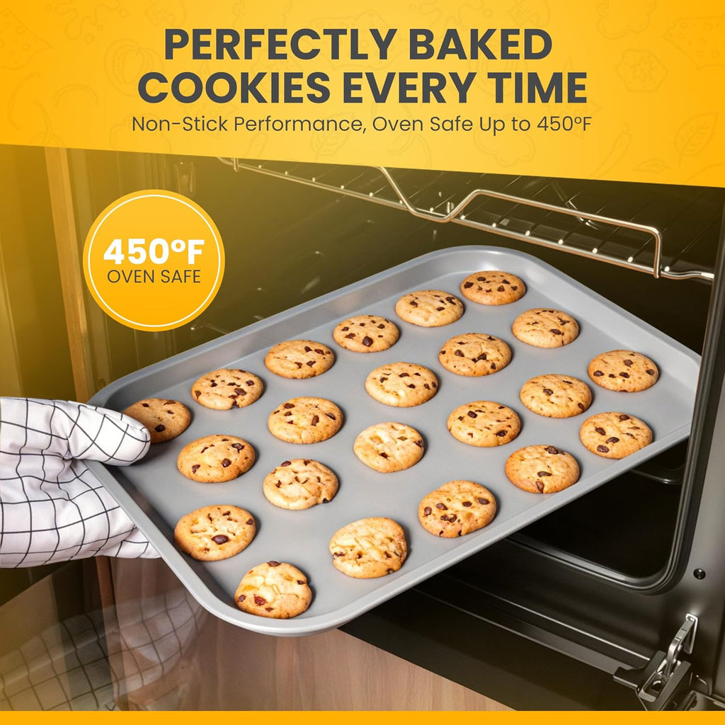 Skiennix Non-Toxic Bakeware Set - PFOA-Free 11pc Stackable Nonstick Baking Pans | Muffin, Cookie, Cake & Roaster Pans