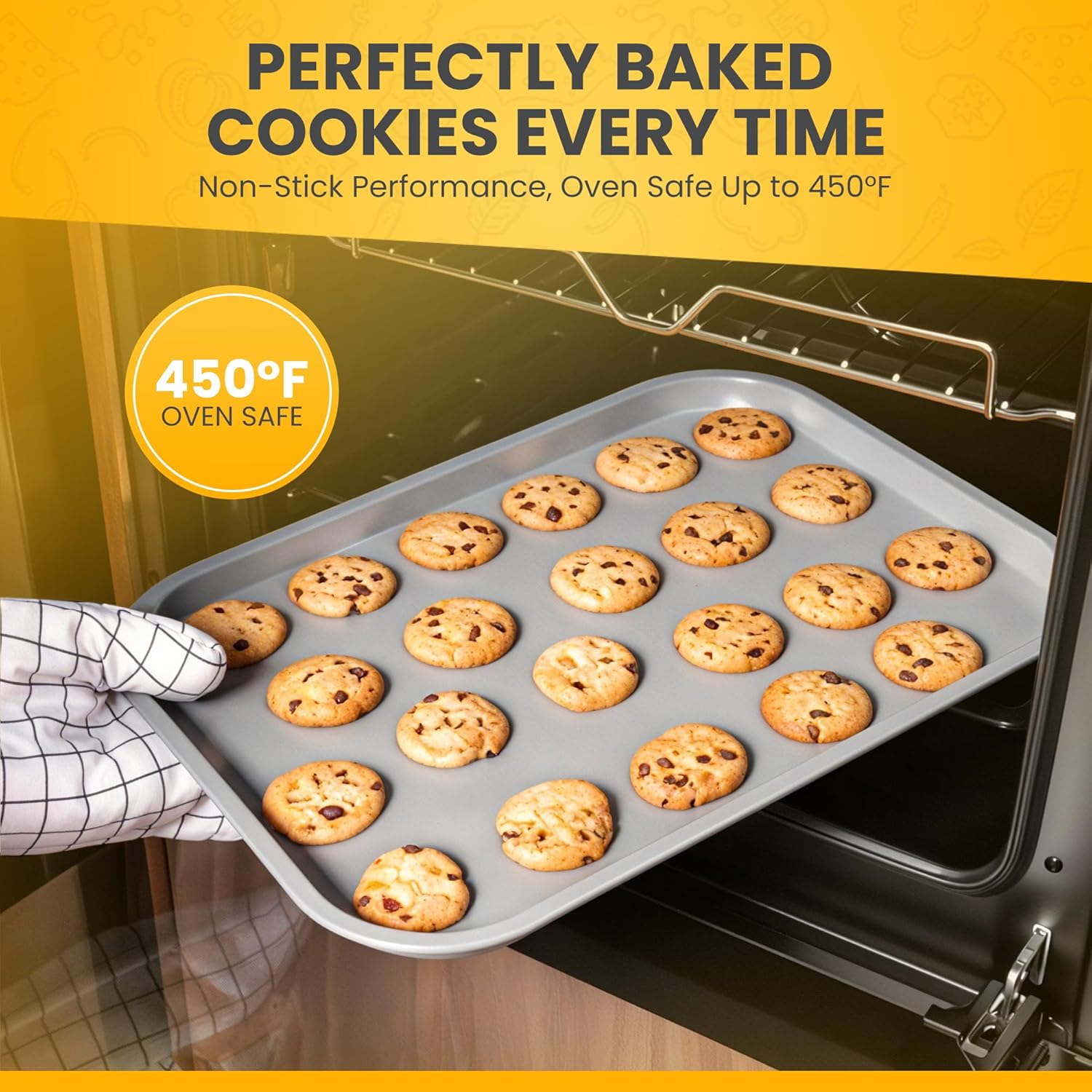 Skiennix Non-Toxic Bakeware Set - PFOA-Free 11pc Stackable Nonstick Baking Pans | Muffin, Cookie, Cake & Roaster Pans