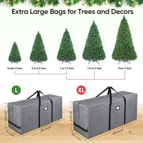 BALEINE Christmas Tree Storage Bag - 7.5 ft Capacity & Soft Wrapping Paper Organizer