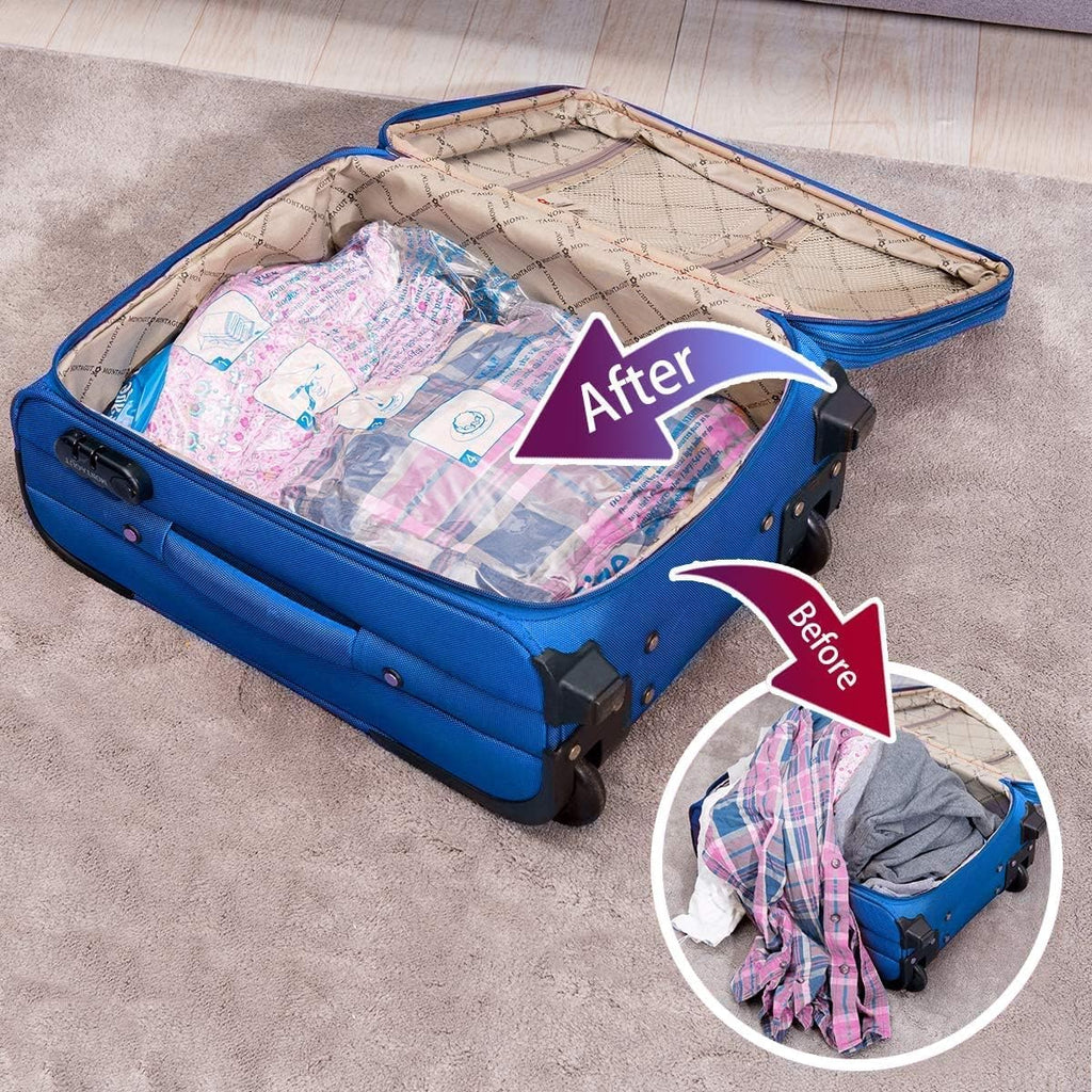 MEIQIHOME Vacuum Storage Bags - Jumbo Space Saver Sealer Bags for Clothing, Pillows & Bedding | 12 Pack