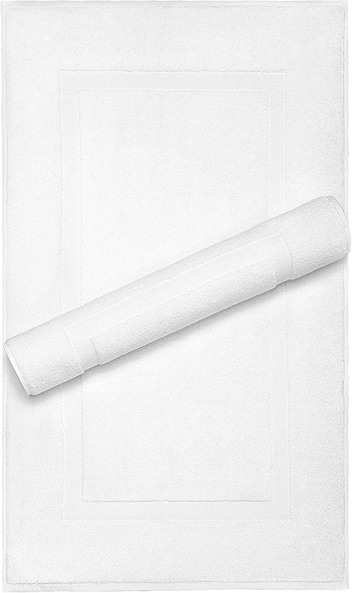 Cotton Paradise 100% Cotton Bath Mats - Soft, Absorbent, Quick-Dry | Set of 2, 20x34 Inches, White