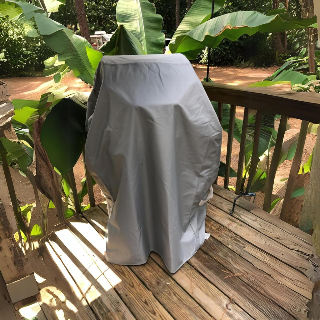 Turtle Life BBQ Grill Cover - Heavy Duty Waterproof 32-Inch Cover for 2 Burner Gas Grills | Gray