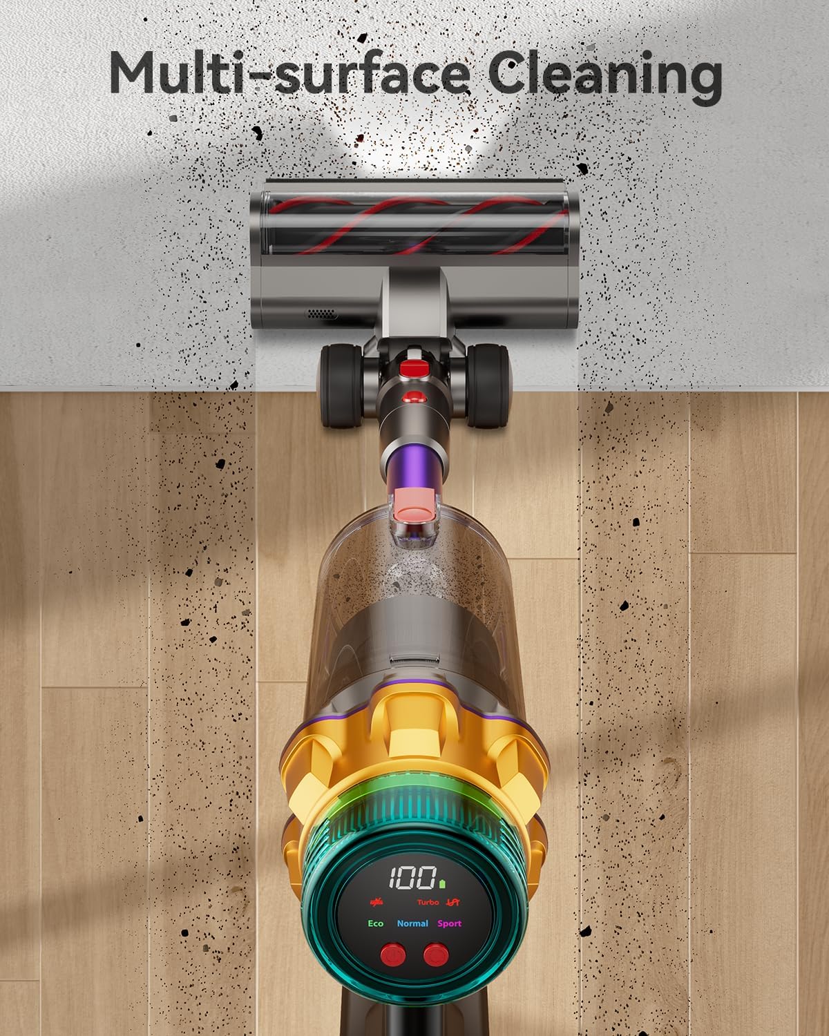 Skiennix Cordless Vacuum Cleaner - 55KPA Suction Power, 65 Mins Runtime, Anti-Tangle Brush | Purple