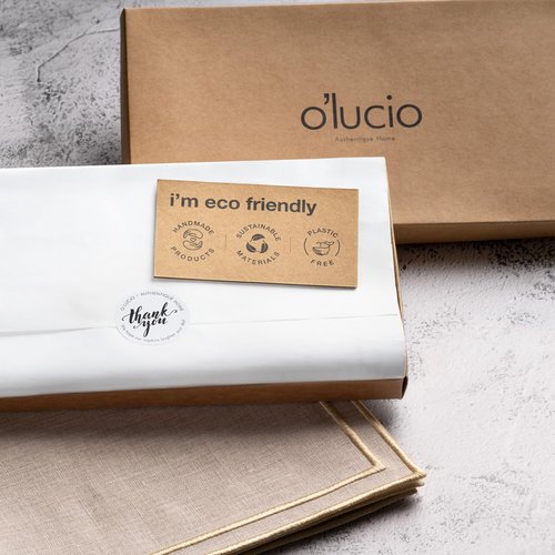 Linen Napkins Set of 4-100% Pure Linen Natural Dinner Napkins with Embroidered Gold Edge 20 x 20 inch - Embroidered Napkins Cloth Washable for Thanksgiving, Fall and Autumn Decor