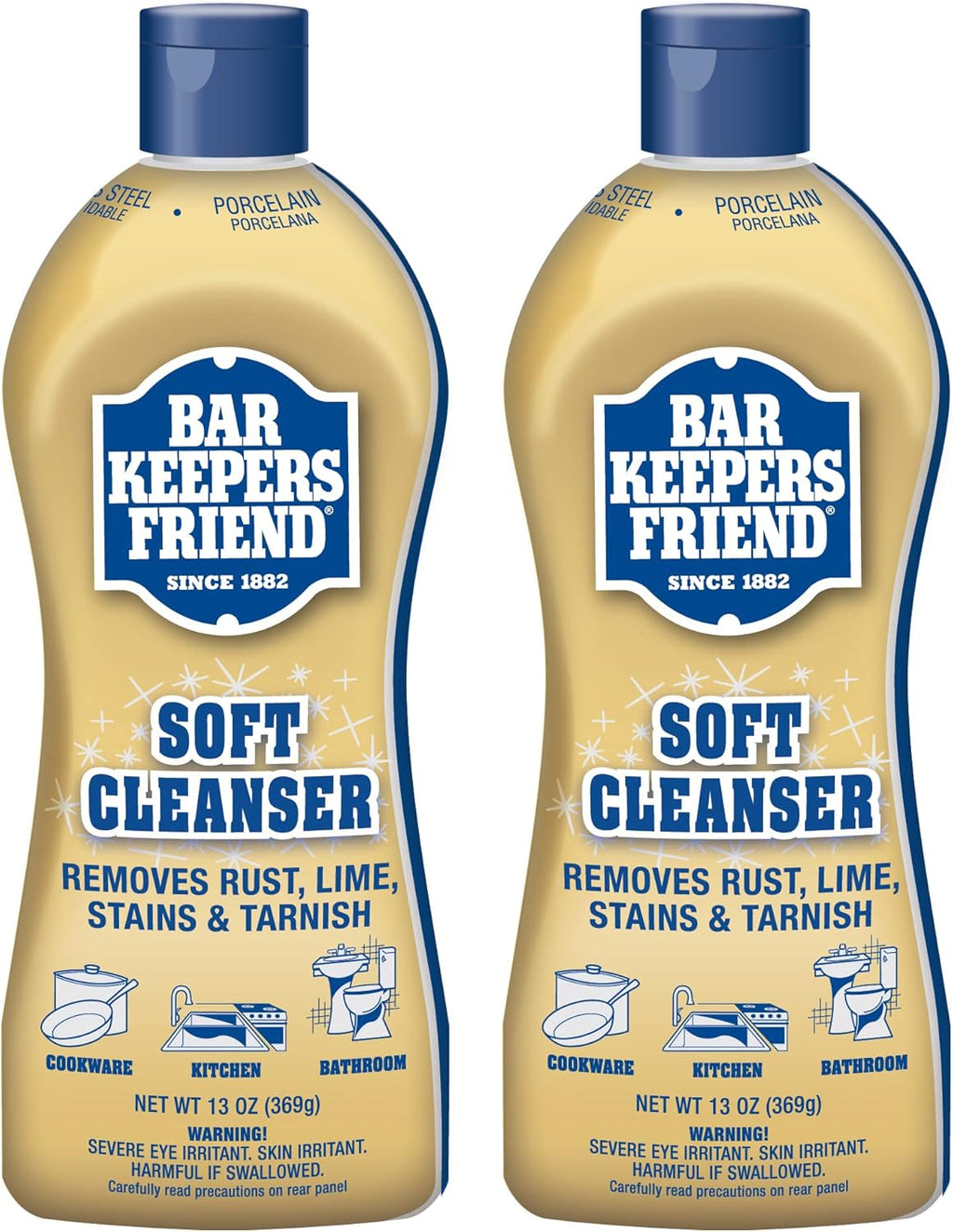 Bar Keepers Friend Soft Cleanser | 13 oz Multipurpose Surface Cleaner for Soap Scum & Grease Removal