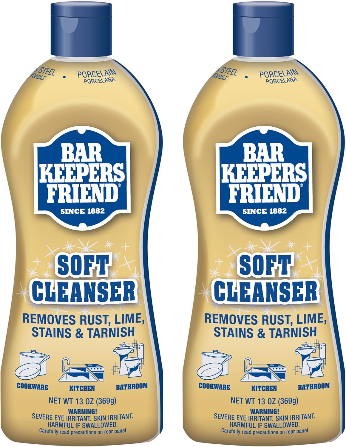 Bar Keepers Friend Soft Cleanser | 13 oz Multipurpose Surface Cleaner for Soap Scum & Grease Removal