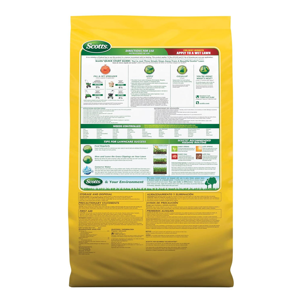 Scotts Turf Builder Weed and Feed 5 - Powerful Weed Killer & Lawn Fertilizer for 12,000 sq. ft.