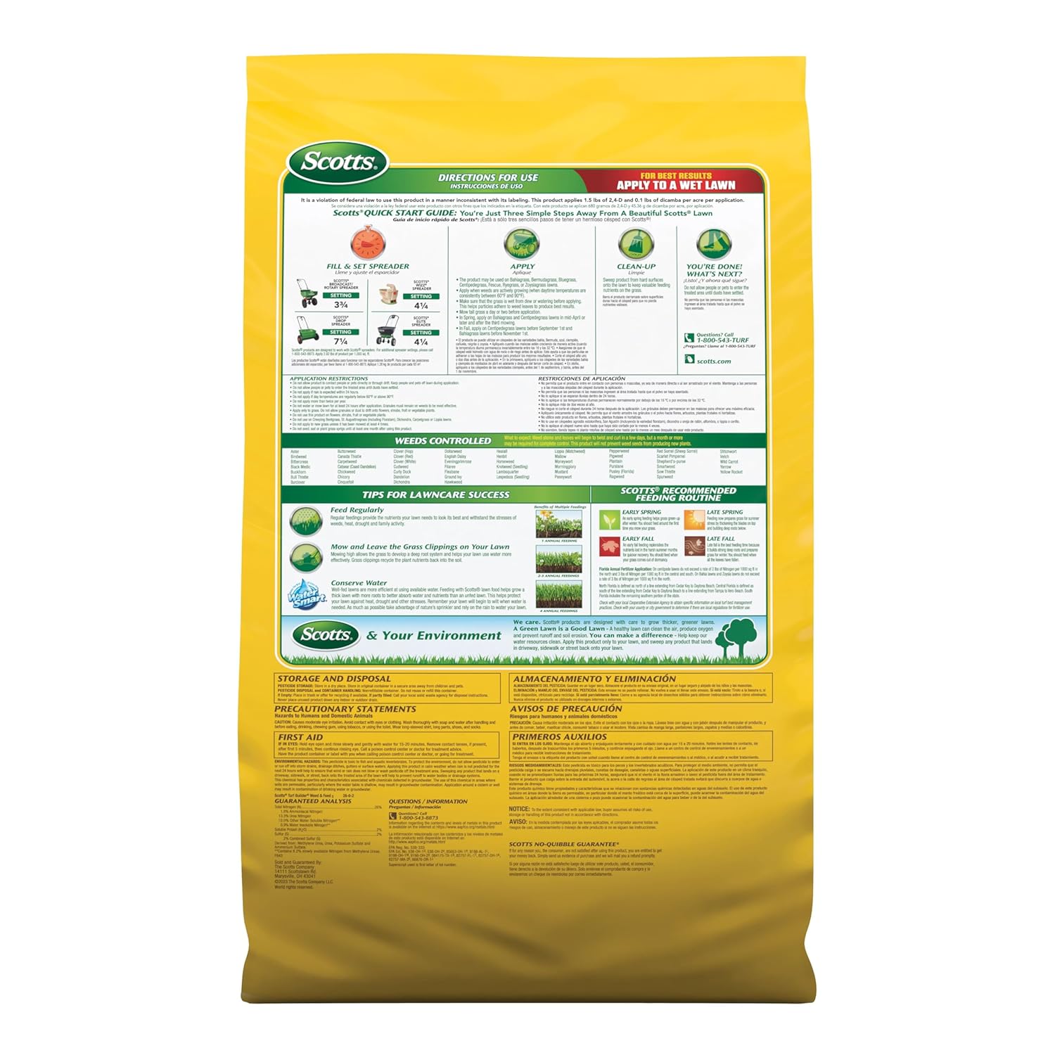 Scotts Turf Builder Weed and Feed 5 - Powerful Weed Killer & Lawn Fertilizer for 12,000 sq. ft.